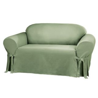 Sure Fit Cotton Duck Sofa Slipcover   Sage Green