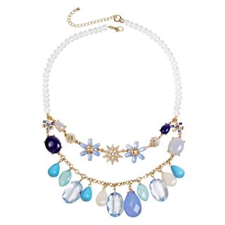 MIXIT May Flowers Bib Necklace, Blue