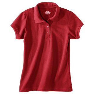 Dickies Girls Short Sleeve Pique Polo   Red 18/20