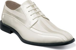 Mens Stacy Adams Royalty 24669   White Patent Leather/Fabric Oxfords