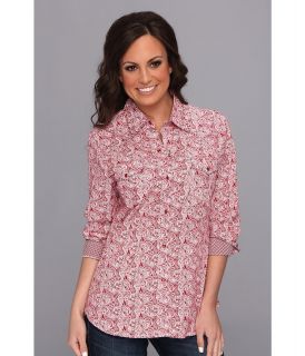Roper 9017 Small Paisley Womens Long Sleeve Button Up (Red)