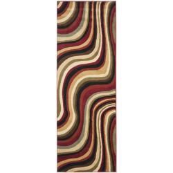 Porcello Waves Red/ Multi Rug (24 X 9)