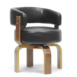 Baxton Studio Fortson Walnut And Black Modern Accent Chair