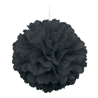 Black Hanging Puff Ball