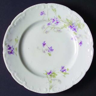 Bassett 5186 Salad Plate, Fine China Dinnerware   Purple Flowers,Green/Gray Leav