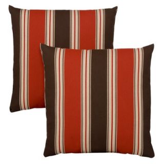Rolston 2 Piece Outdoor Toss Pillow Set   Red Stripe 16