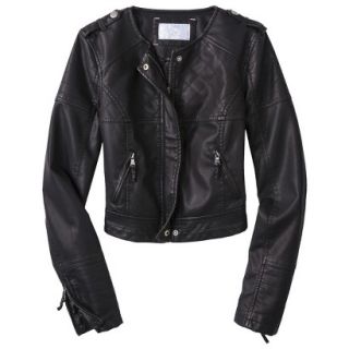 Xhilaration Juniors Quilted Faux Leather Jacket  Black M