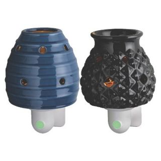 Wax Free Night Lights Set 2 Extra Fragrance Disks included   Blue and Black