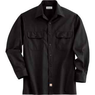 Carhartt Long Sleeve Twill Work Shirt   Black, Large Tall, Model S224