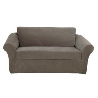 Sure Fit Stretch Pique 3 pc Loveseat Slipcover   Taupe