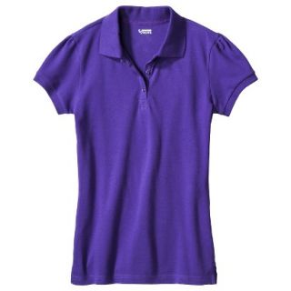 French Toast Girls School Uniform Short Sleeve Fitted Polo   Purple M