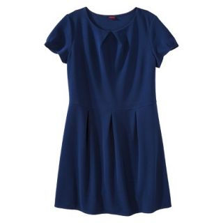 Merona Womens Plus Size Short Sleeve Pleated Front Dress   Blue 1