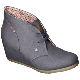 Womens Mad Love Lenora Ankle Wedge Booties   Grey 7