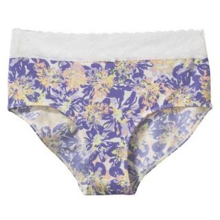 Gilligan & OMalley Womens Cotton With Lace Hipster Brief   Violet Storm XS
