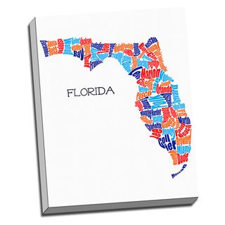Florida Typography Map Wall Art