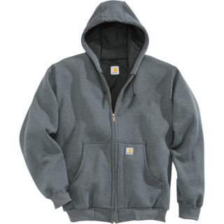 Carhartt Thermal Lined Hooded Zip Front Sweatshirt   Charcoal Heather, 4XL, Big
