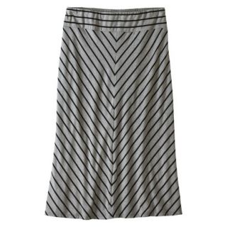 Pure Energy Womens Plus Size Knit Maxi Skirt   Black/Gray 1X