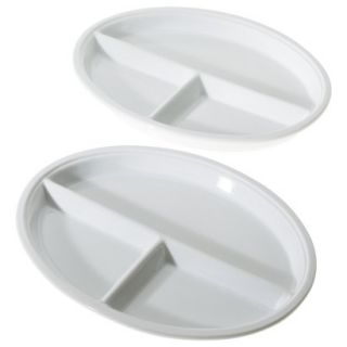 CHEFS Oval Porcelain TV Plates, Set of 2