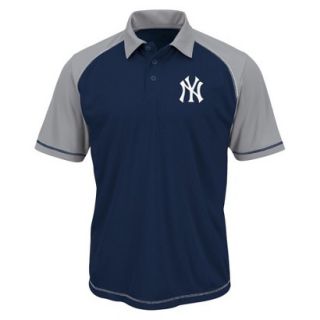 MLB Mens New York Yankees Synthetic Polo T Shirt   Navy/Grey (XXL)