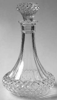 Cristal DArques Durand Longchamp Ships Decanter and Stopper   Clear, Cut