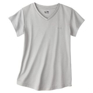 C9 by Champion Girls Duo Dry Short Sleeve V  Neck Tech Tee   Grey M