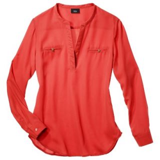 Mossimo Womens Popover Blouse   Red Coral L(11 13)