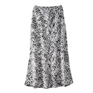 Mossimo Womens Side Slit Maxi Skirt   Ebony Print S