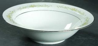 Ekco China Milancia 10 Round Vegetable Bowl, Fine China Dinnerware   White/Must