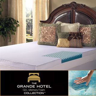 Grande Hotel Collection 4 inch Highloft Supreme Gel Memory Foam Mattress Topper With Polysilk Cover