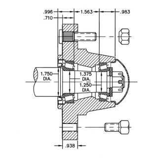 Reliable Ag Hub Assembly   8 Stud, 4500 Lb. Capacity, Fits Item 248, Model 0033