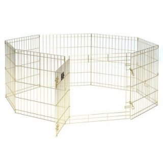 Gold 8 Panel Exercise Pen With Door   24W x 24H