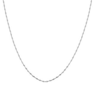 10k White Gold Singapore Chain Necklace