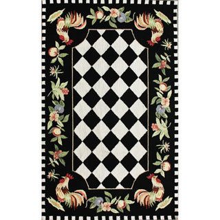 Nuloom Hand hooked Moroccan Rooster Checkered Wool Rug (36 X 56)