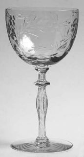 Morgantown 7691 1/2 1 Water Goblet   Stem #7691 1/2,Cut Design On Bowl