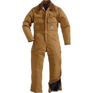 Carhartt Duck Arctic Quilt Lined Coverall   Brown, 38 Chest, Regular Style,