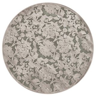 Madison Taupe/ Grey Floral Chenille Rug (310 Round)