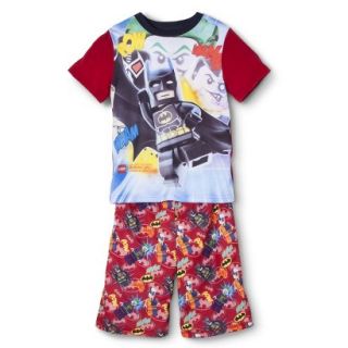 The Lego Movie Boys Batman 2 Piece Short Sleeve Pajama Set   M RED