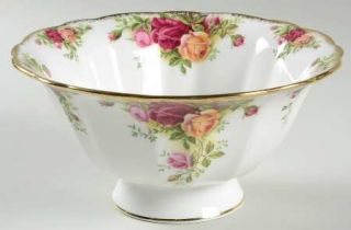 Royal Albert Old Country Roses 6 Footed Bowl, Fine China Dinnerware   Montrose