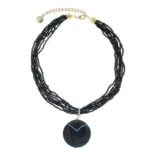 ROX by Alexa Striped Agate & Multi Strand Seed Bead Necklace, Various, Womens