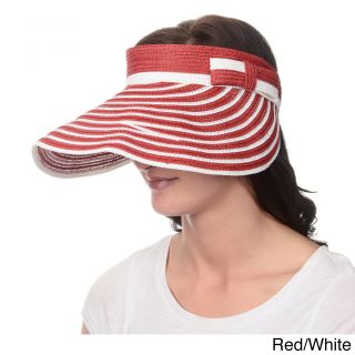 Magid Magid Hats Womens Striped Roll up Sun Visor Red Size One Size Fits Most