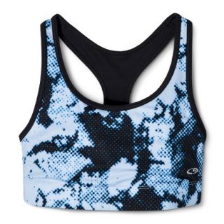 C9 by Champion Womens Reversible Print Compression Racer Bra   Blue M