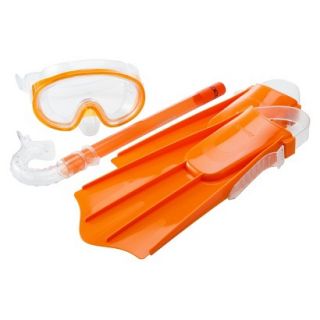 Speedo Kids Discovery Mask, Snorkel & Fin Set Orange   Large / X Large