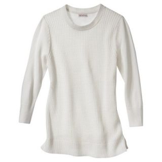 Merona Womens Textured 3/4 Sleeve Sweater   Cream   XS