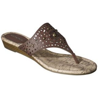 Womens Merona Elisha Perforated Studded Sandals   Brown 9.5