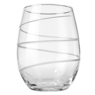 Rolf Glass Spiral Stemless White Wine Glass Set of 4   15 oz