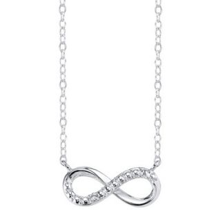 Sterling Silver Infinity with Diamond Accent Pendant   Silver