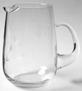 Princess House Crystal Heritage 80 Oz Pitcher   Gray Cut Floral Design,Clear