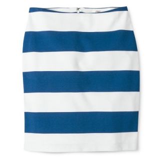 Merona Womens Ponte Skirt   Blue/Sour Cream   12