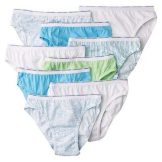 Girls Hanes Assorted Print 9 pack Bikini Underwear 14