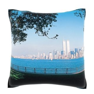 Custom Photo Factory Panoramic Cityscape 18 inch Velour Throw Pillow Multi Size 18 x 18